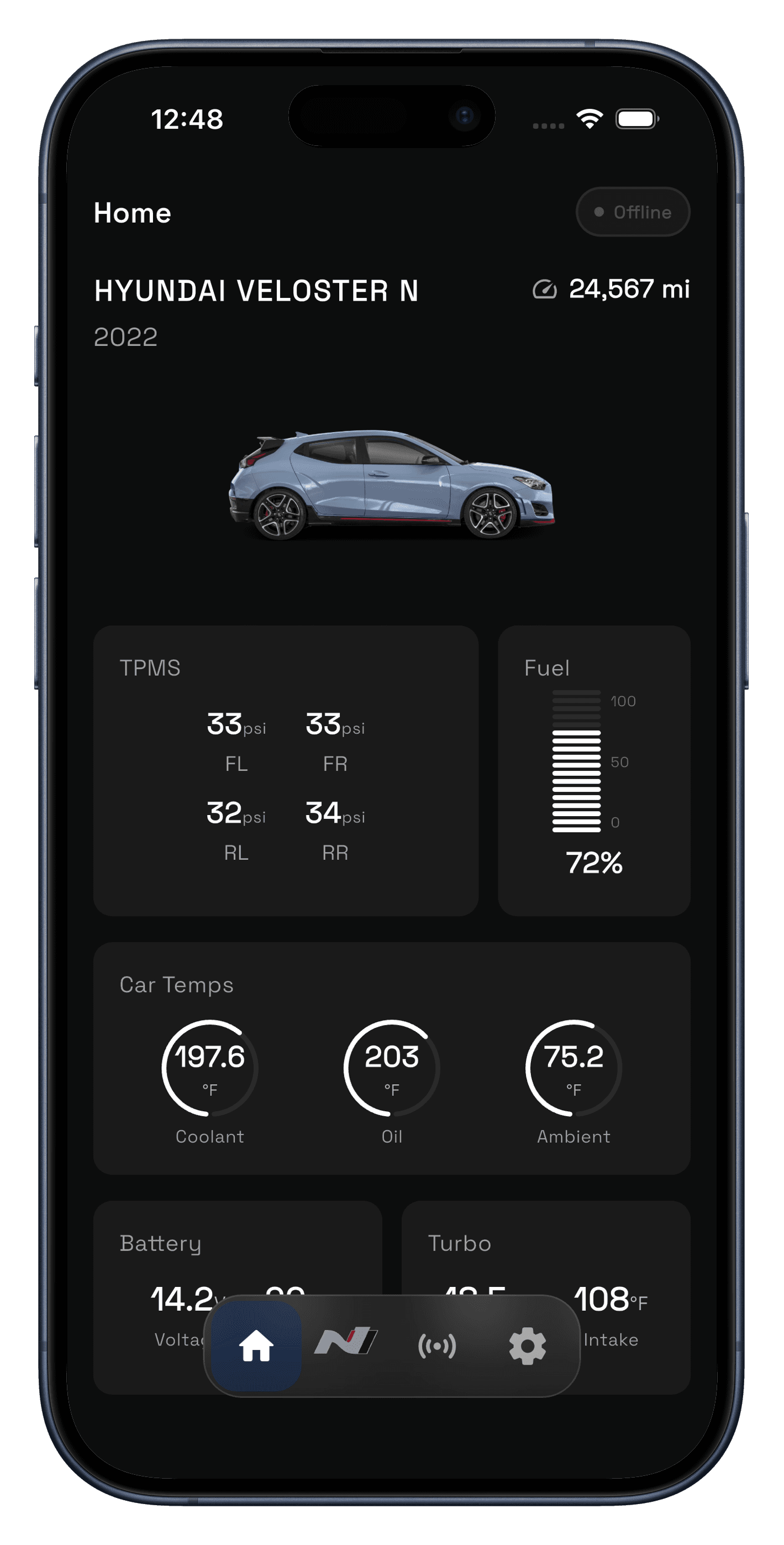 KDMLink app home screen on iPhone